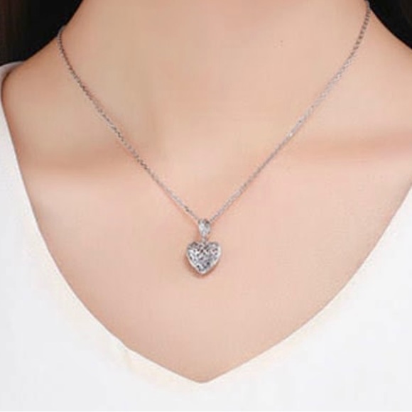 Solid 925 Sterling Silver Heart Charm - Picture 4 of 5